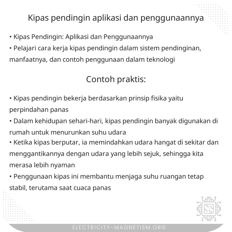 Kipas Pendingin | Aplikasi dan Penggunaannya