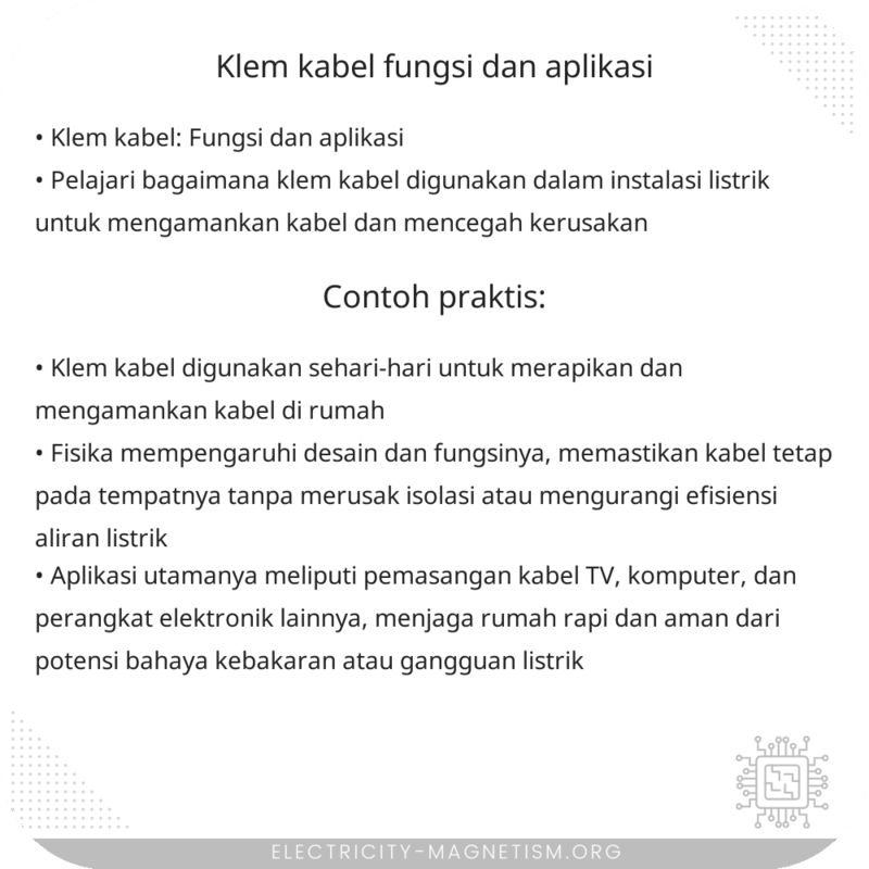 Klem Kabel | Fungsi dan Aplikasi
