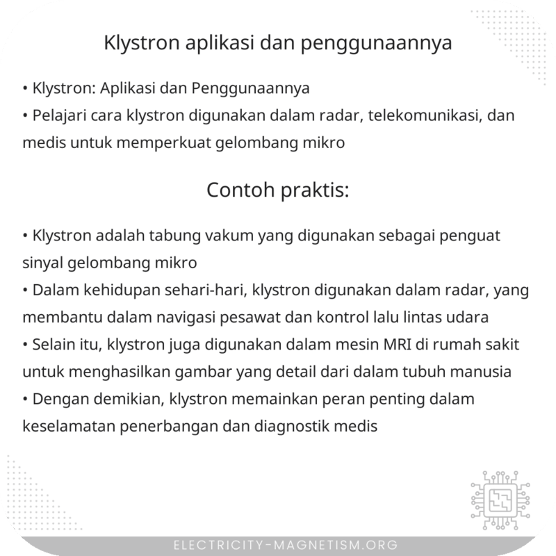 Klystron | Aplikasi dan Penggunaannya