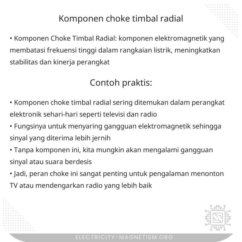 Komponen Choke Timbal Radial