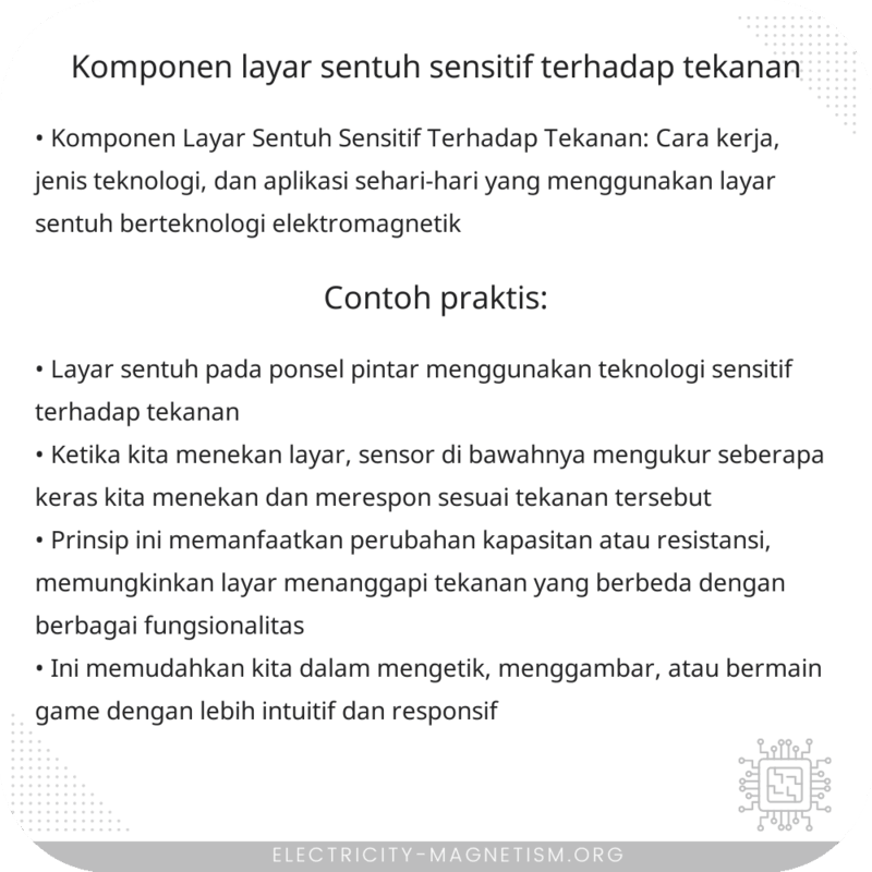 Komponen Layar Sentuh Sensitif Terhadap Tekanan