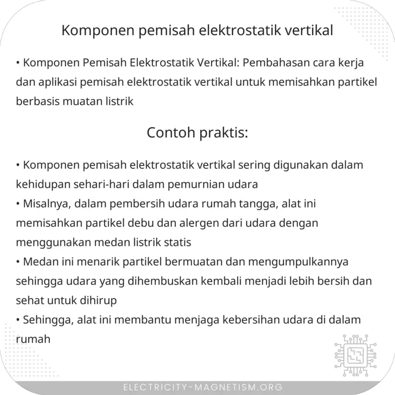 Komponen Pemisah Elektrostatik Vertikal