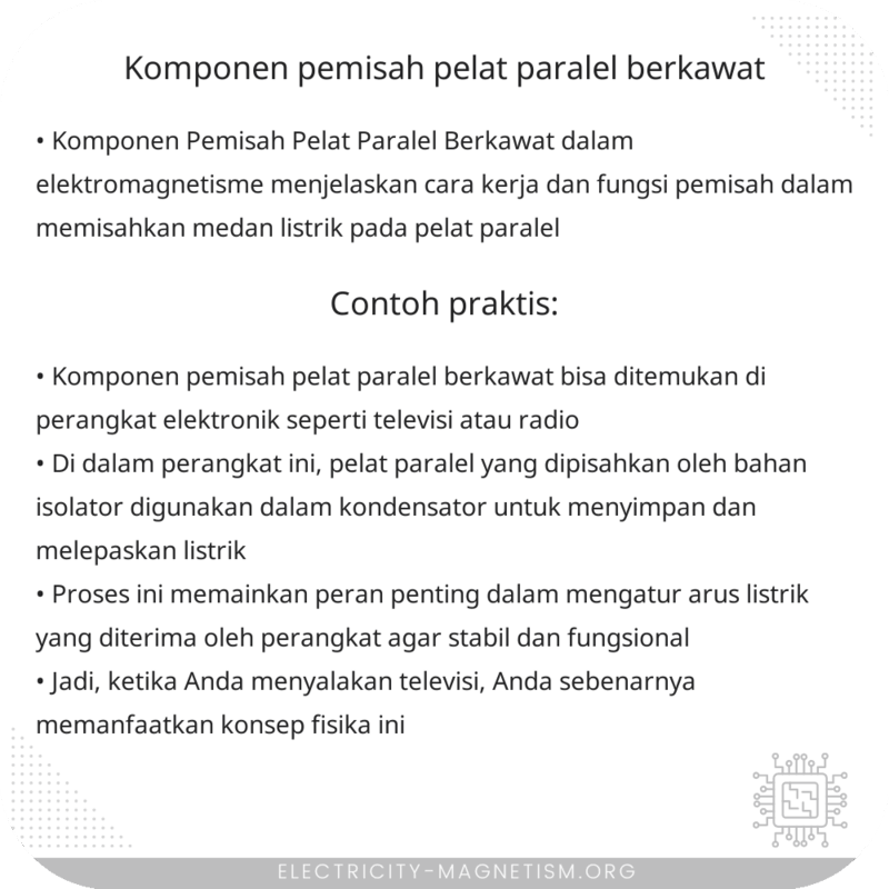 Komponen Pemisah Pelat Paralel Berkawat