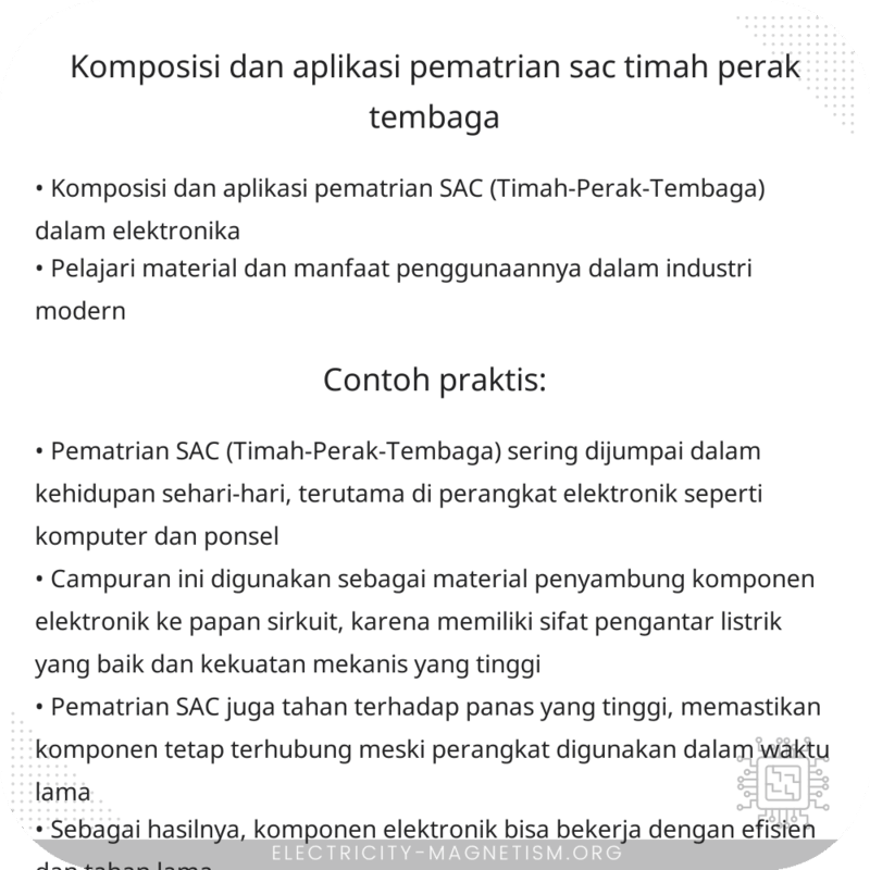 Komposisi dan Aplikasi Pematrian SAC (Timah-Perak-Tembaga)