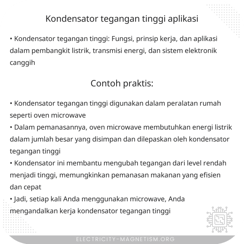 Kondensator Tegangan Tinggi | Aplikasi