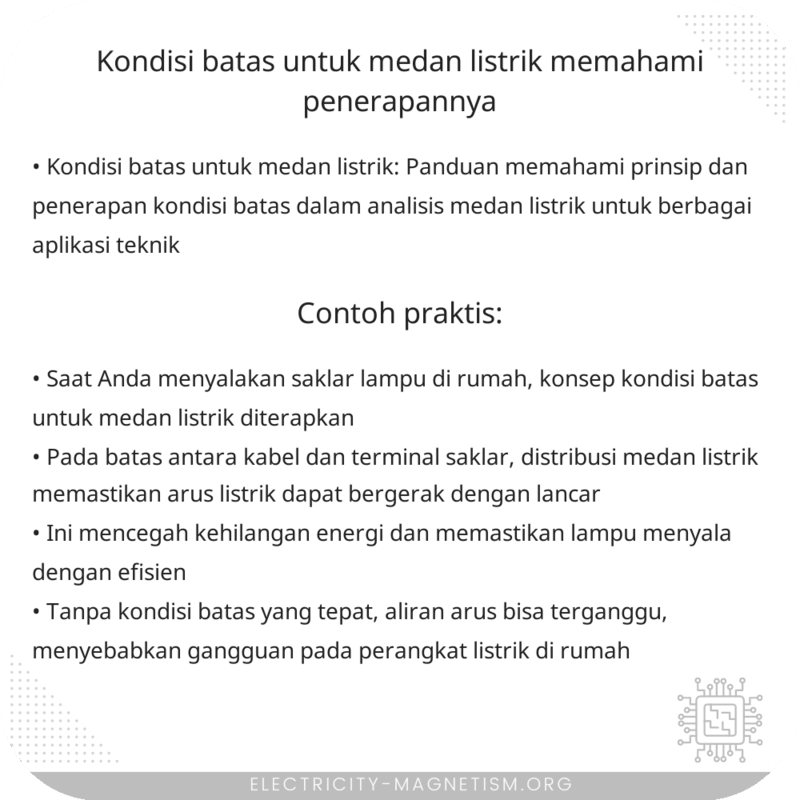 Kondisi Batas untuk Medan Listrik | Memahami Penerapannya