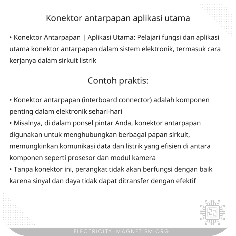 Konektor Antarpapan | Aplikasi Utama