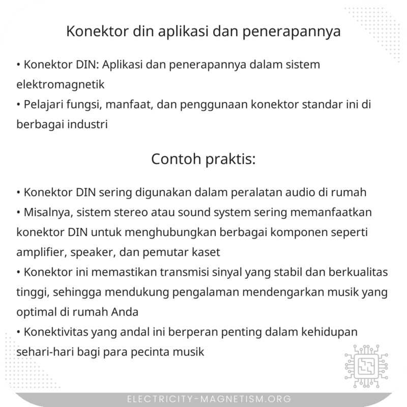 Konektor DIN | Aplikasi dan Penerapannya