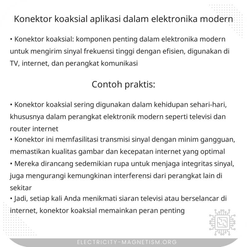 Konektor Koaksial | Aplikasi dalam Elektronika Modern
