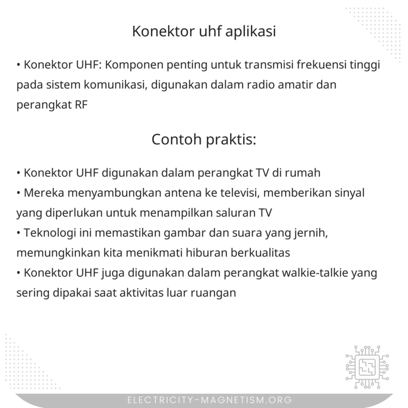 Konektor UHF | Aplikasi