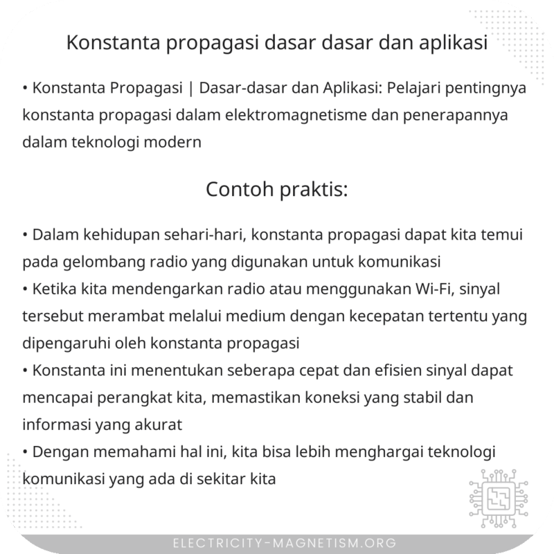 Konstanta Propagasi | Dasar-dasar dan Aplikasi