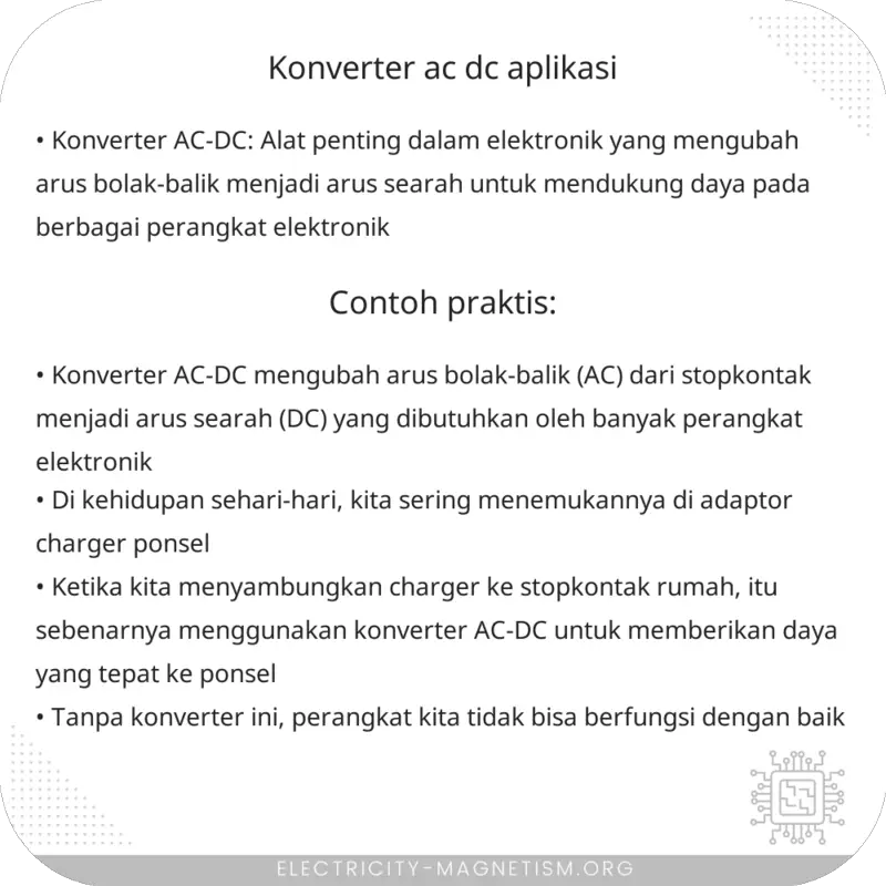 Konverter AC-DC | Aplikasi – Electricity – Magnetism