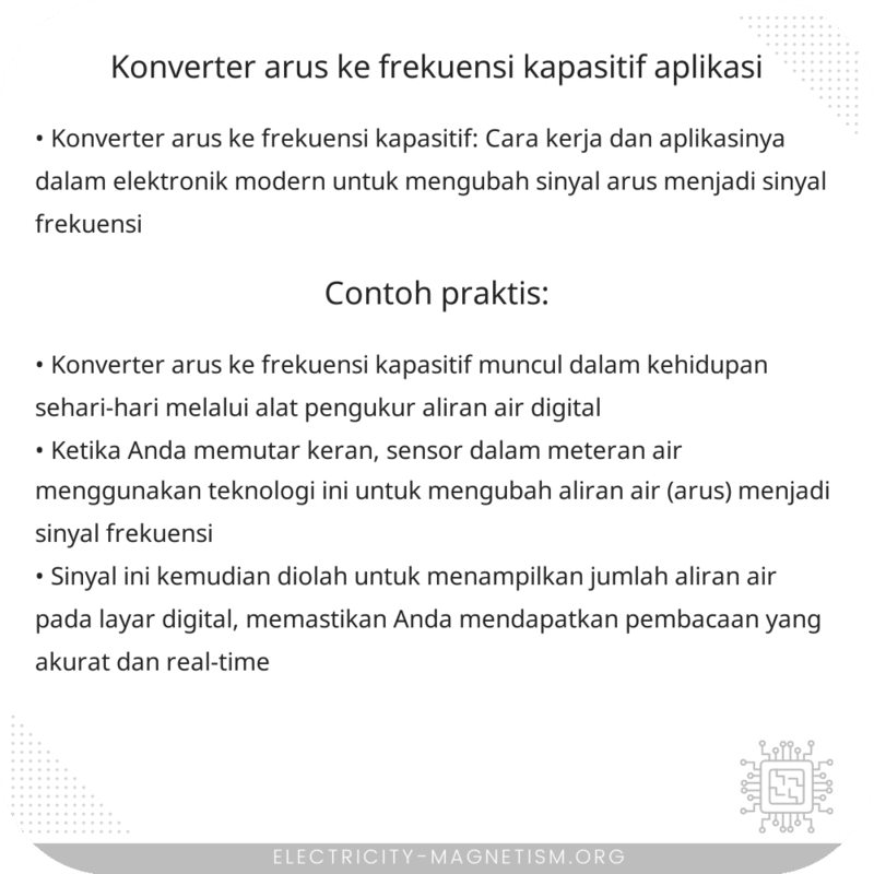 Konverter Arus ke Frekuensi Kapasitif | Aplikasi