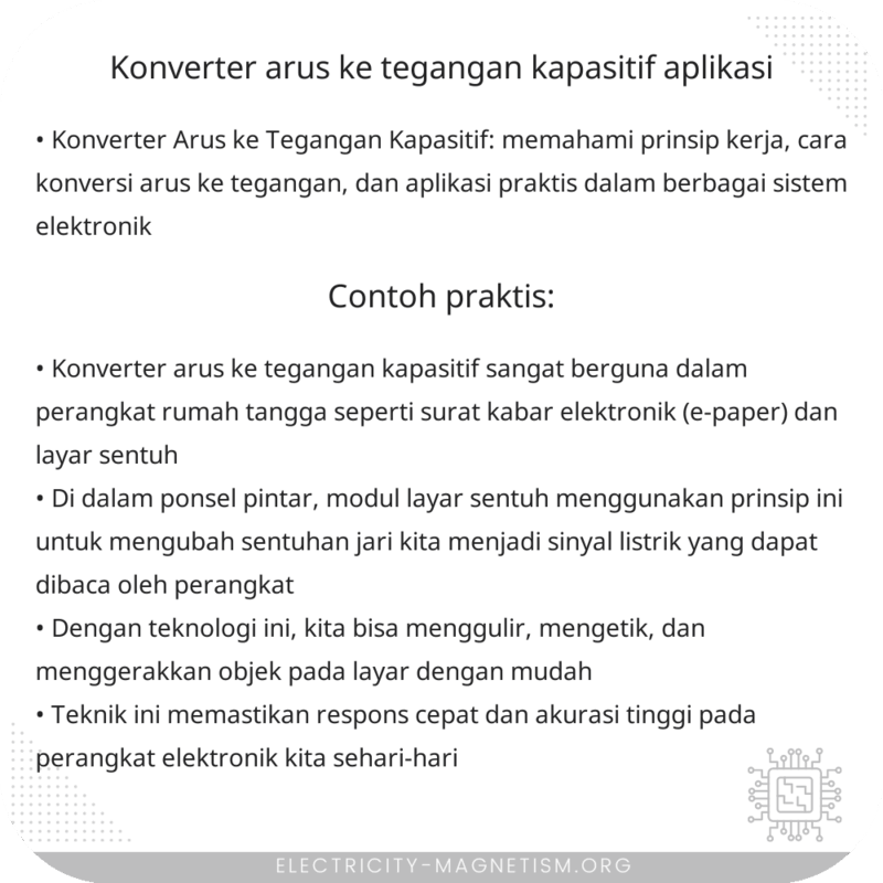 Konverter Arus ke Tegangan Kapasitif | Aplikasi