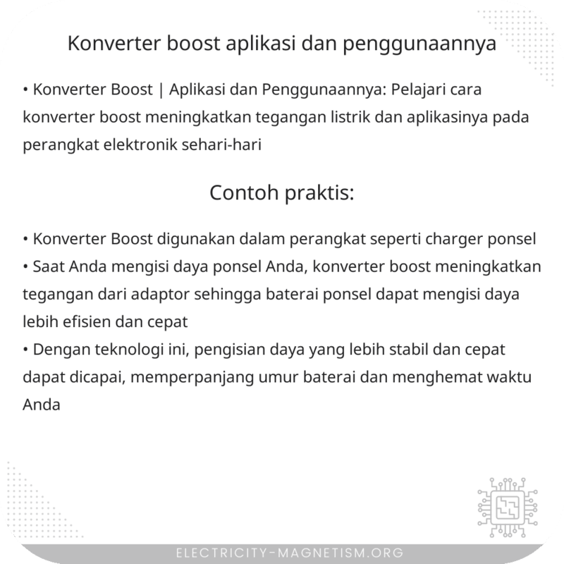 Konverter Boost | Aplikasi dan Penggunaannya