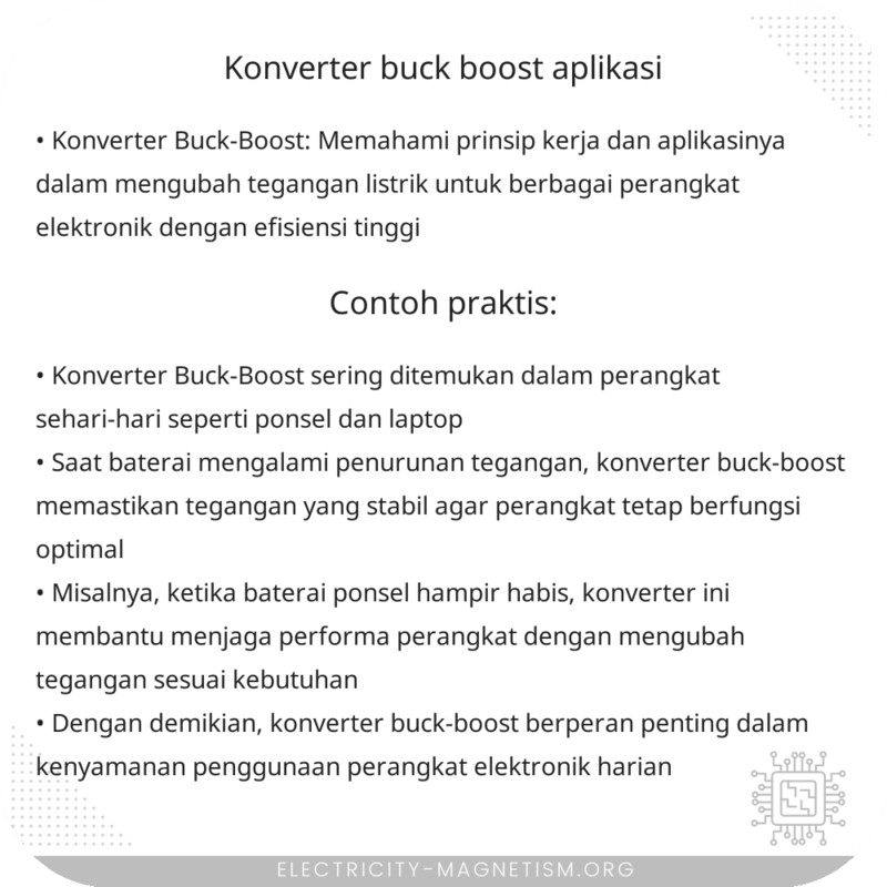 Konverter Buck-Boost | Aplikasi