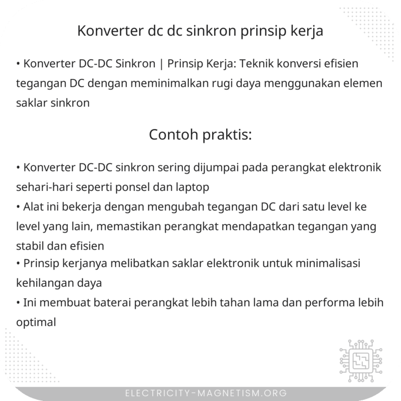 Konverter DC-DC Sinkron | Prinsip Kerja
