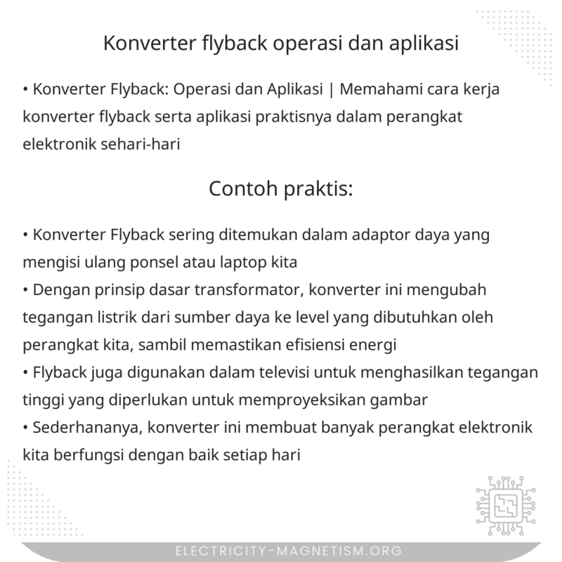 Konverter Flyback | Operasi dan Aplikasi