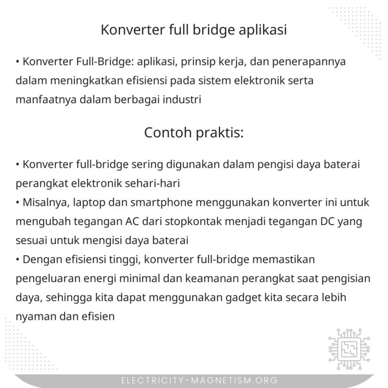 Konverter Full-Bridge | Aplikasi