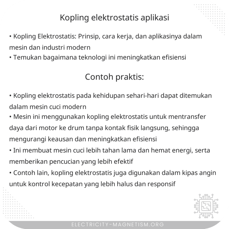 Kopling Elektrostatis | Aplikasi