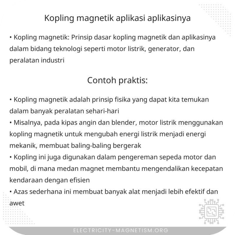 Kopling Magnetik | Aplikasi-Aplikasinya