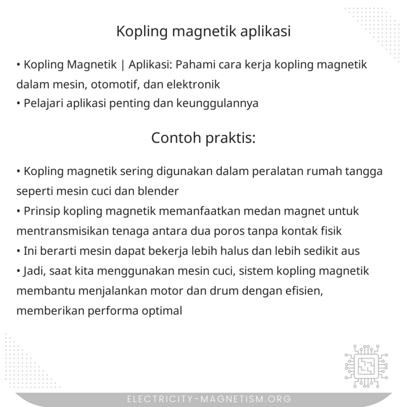 Kopling Magnetik | Aplikasi