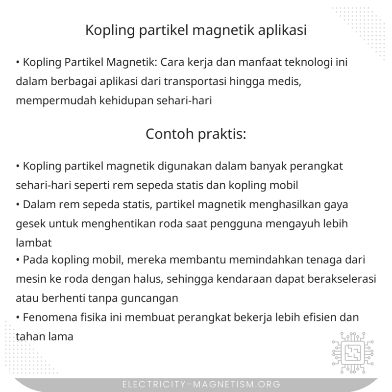 Kopling Partikel Magnetik | Aplikasi