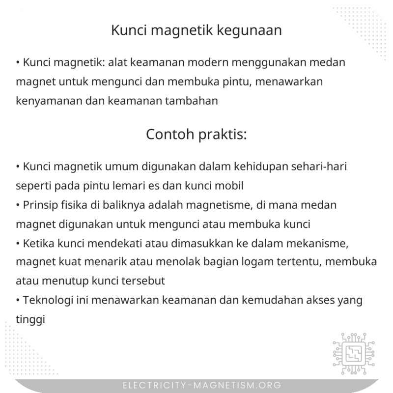 Kunci Magnetik | Kegunaan