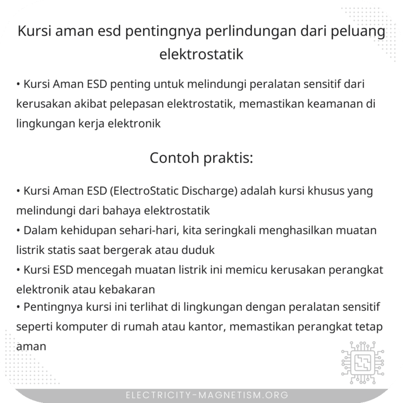 Kursi Aman ESD | Pentingnya Perlindungan dari Peluang Elektrostatik