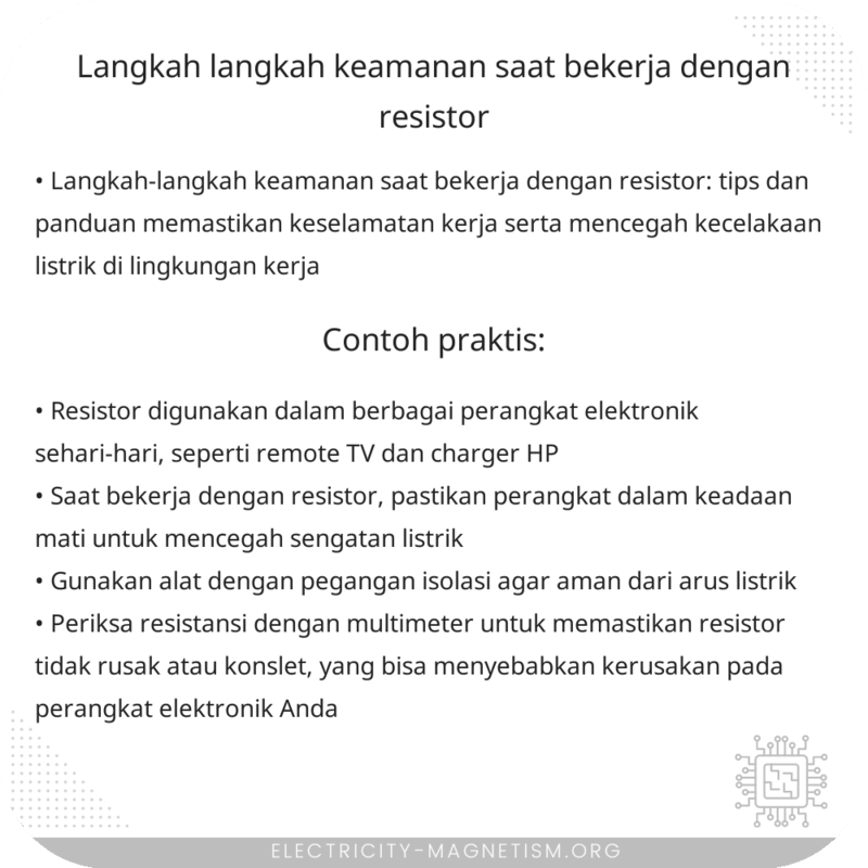 Langkah-langkah Keamanan Saat Bekerja dengan Resistor