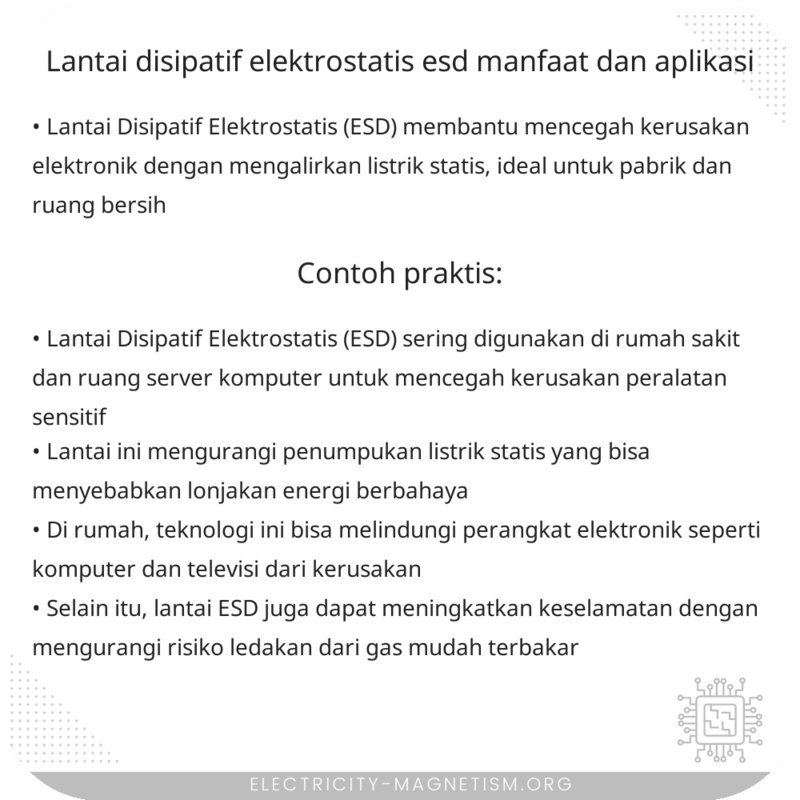 Lantai Disipatif Elektrostatis (ESD) | Manfaat dan Aplikasi