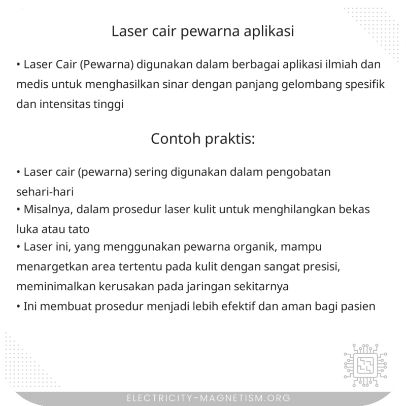 Laser Cair (Pewarna) | Aplikasi