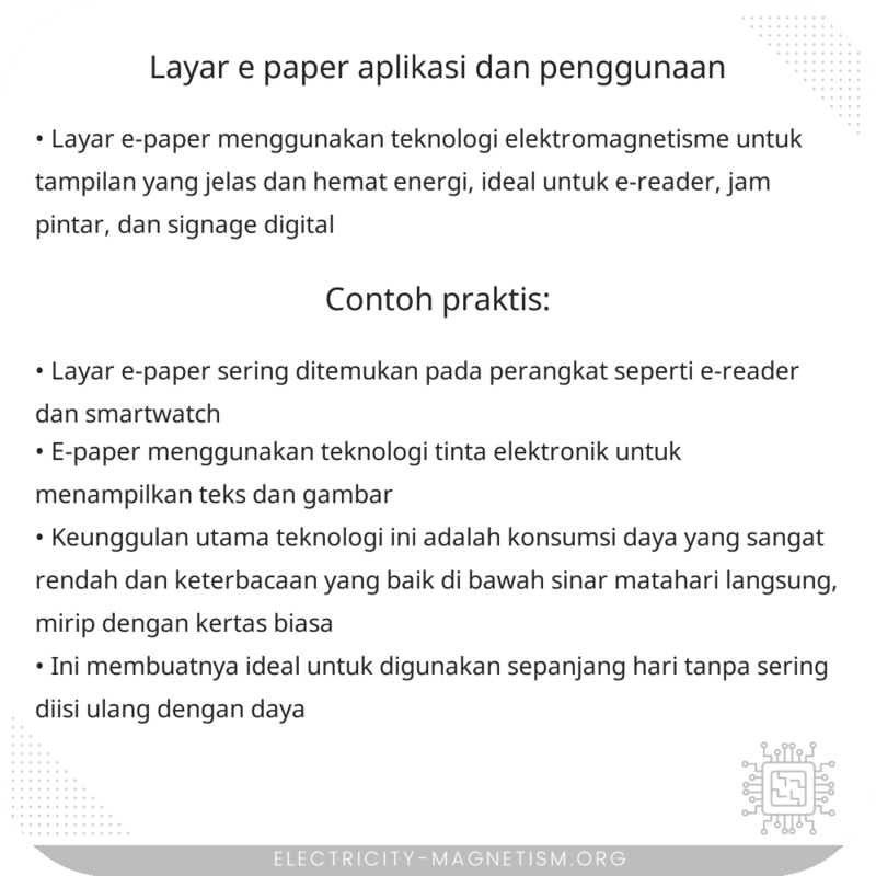 Layar E-Paper | Aplikasi dan Penggunaan