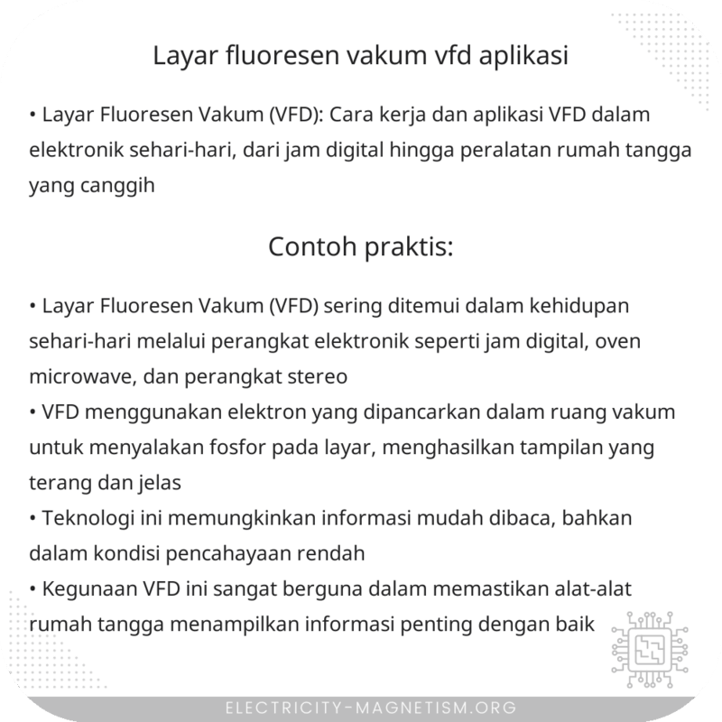 Layar Fluoresen Vakum (VFD) | Aplikasi