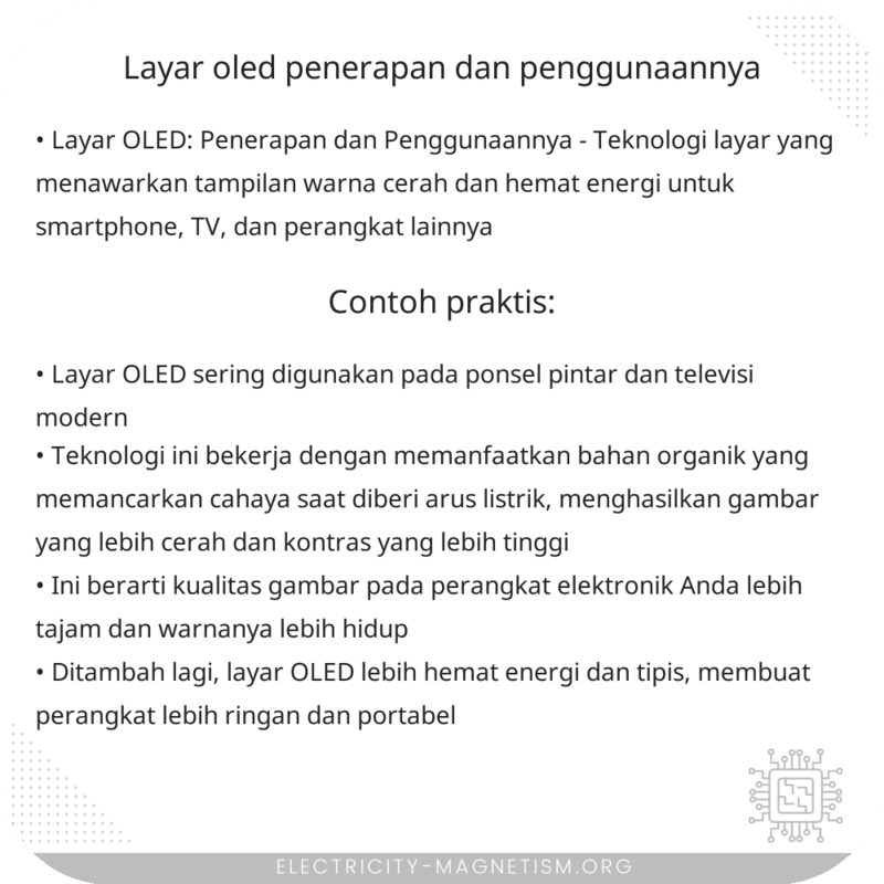 Layar OLED: Penerapan dan Penggunaannya