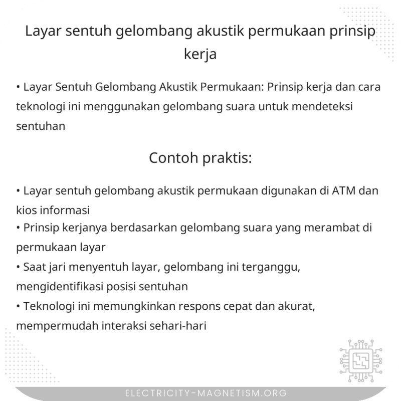 Layar Sentuh Gelombang Akustik Permukaan | Prinsip Kerja