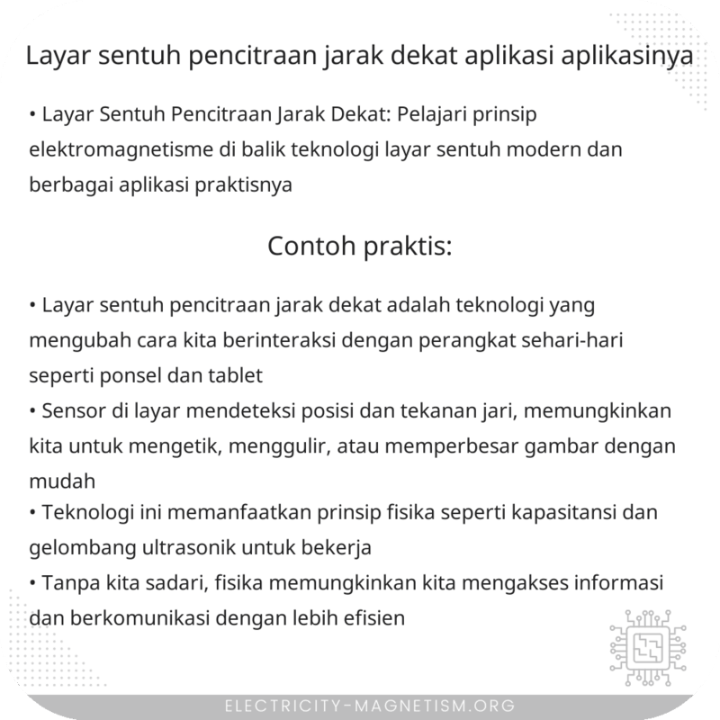 Layar Sentuh Pencitraan Jarak Dekat | Aplikasi-Aplikasinya