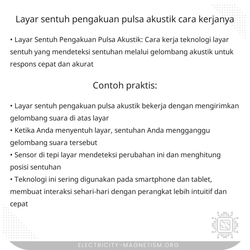 Layar Sentuh Pengakuan Pulsa Akustik | Cara Kerjanya