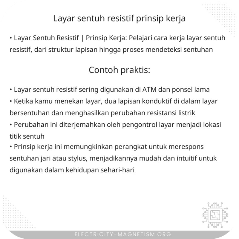 Layar Sentuh Resistif | Prinsip Kerja