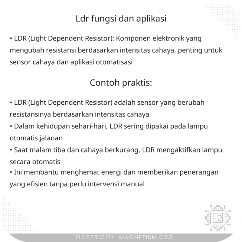 LDR | Fungsi dan Aplikasi