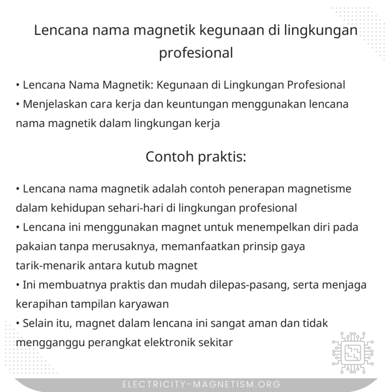 Lencana Nama Magnetik | Kegunaan di Lingkungan Profesional