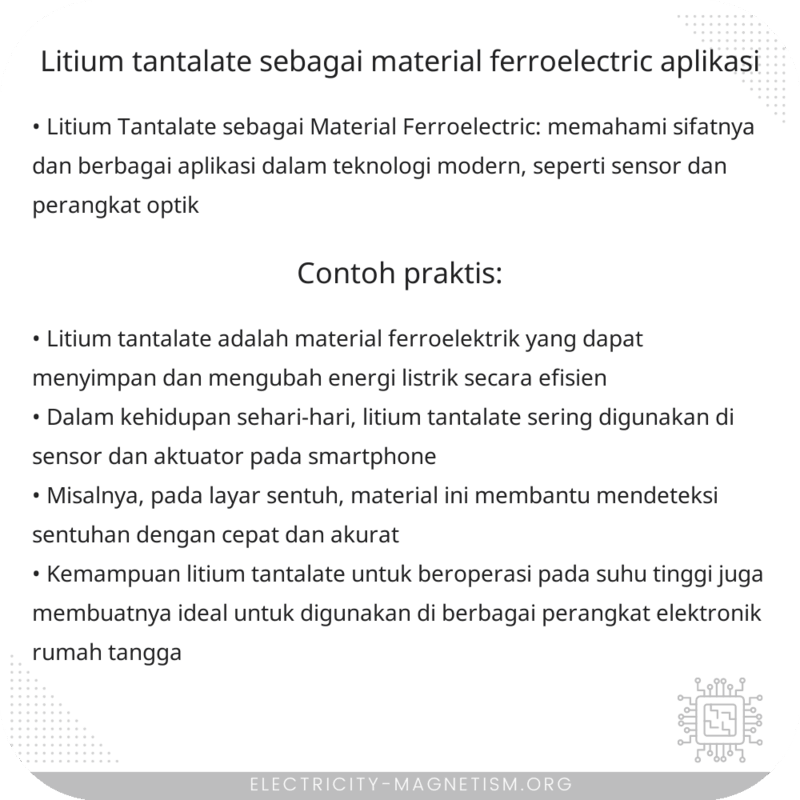 Litium Tantalate sebagai Material Ferroelectric | Aplikasi