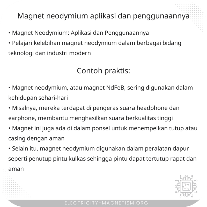 Magnet Neodymium | Aplikasi dan Penggunaannya