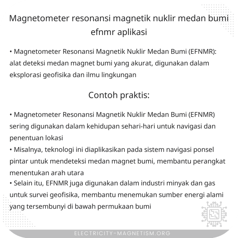 Magnetometer Resonansi Magnetik Nuklir Medan Bumi (EFNMR) | Aplikasi
