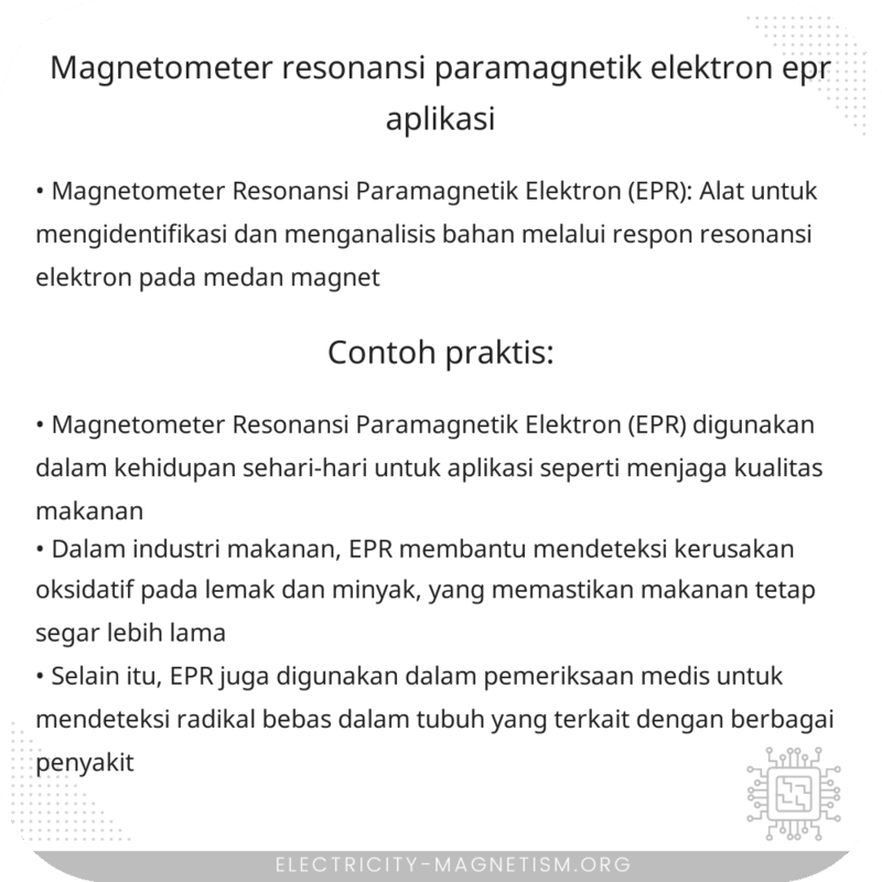 Magnetometer Resonansi Paramagnetik Elektron (EPR) | Aplikasi