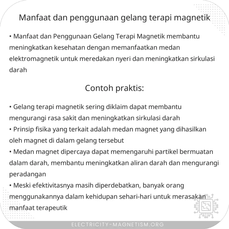 Manfaat dan Penggunaan Gelang Terapi Magnetik