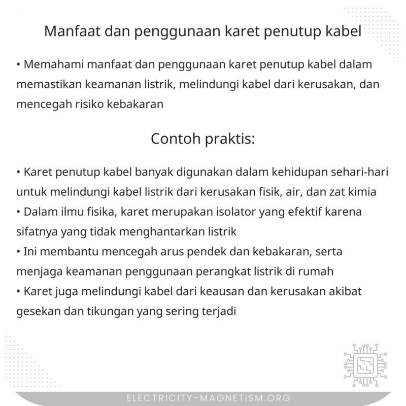 Manfaat dan Penggunaan Karet Penutup Kabel