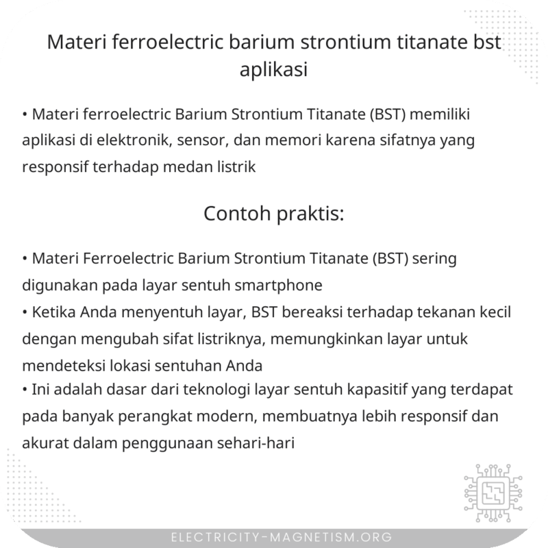 Materi Ferroelectric Barium Strontium Titanate (BST) | Aplikasi