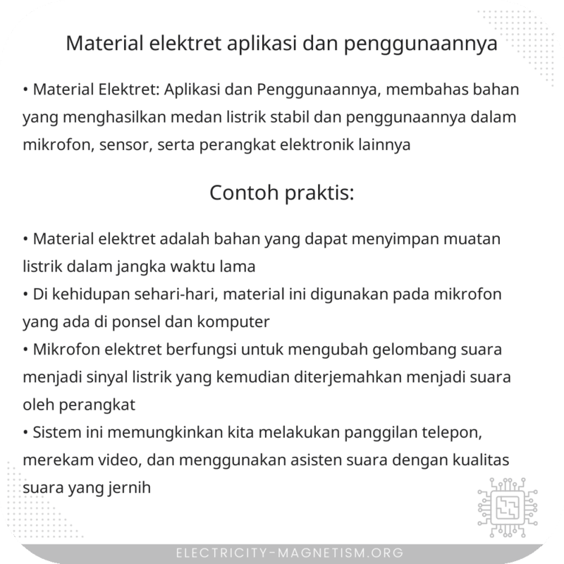 Material Elektret | Aplikasi dan Penggunaannya