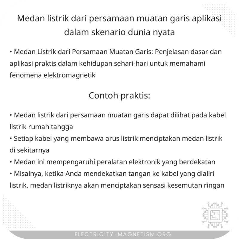Medan Listrik dari Persamaan Muatan Garis | Aplikasi dalam Skenario Dunia Nyata